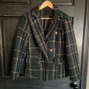 Plaid Double-Breasted Jacket